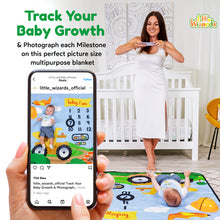 Load image into Gallery viewer, LITTLE WIZARDS - Baby Monthly Milestone Blanket Boy - Baby Milestone Blanket Baby Boy Blanket - Baby Boy Gifts, Nursery Decor Newborn Baby Month Blanket - Baby Growth Chart Blanket