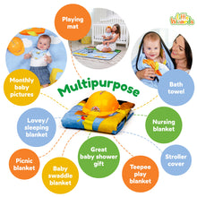 Load image into Gallery viewer, LITTLE WIZARDS - Baby Monthly Milestone Blanket Boy - Baby Milestone Blanket Baby Boy Blanket - Baby Boy Gifts, Nursery Decor Newborn Baby Month Blanket - Baby Growth Chart Blanket