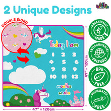 Load image into Gallery viewer, LITTLE WIZARDS - Baby Monthly Milestone Blanket Girl - Baby Milestone Blanket Baby Girl Blanket Newborn Baby Month Blanket - Baby Blankets for Girls