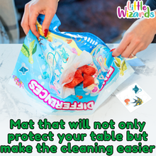 Load image into Gallery viewer, Disposable Placemats for Baby with Stickers Kids Placemats for Dining Table - Disposable Placemats for Kids That Stick - Toddler Placemats for Dining Table - Baby Placemat Plastic Placemats for Kids