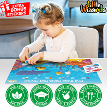 Load image into Gallery viewer, Disposable Placemats for Baby with Stickers - Kids Placemats for Dining Table - Disposable Placemats for Kids That Stick - Toddler Placemats for Dining Table - Baby Placemat Plastic Placemats for Kids