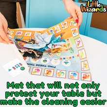 Load image into Gallery viewer, Disposable Placemats for Baby with Stickers - Kids Placemats for Dining Table - Disposable Placemats for Kids That Stick - Toddler Placemats for Dining Table - Baby Placemat Plastic Placemats for Kids