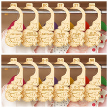 Load image into Gallery viewer, Little Wizard&#39;s 28 Pcs Baby Closet Dividers &amp; Baby Clothes Organizer – Baby Clothes Dividers for Closet – Neutral Hanger Dividers for Baby Closet Organizer Baby Clothes Dividers – Nursery Closet Organizer (Stars&amp;Moon)
