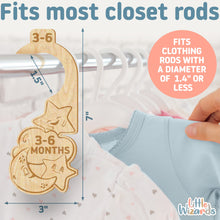Load image into Gallery viewer, Little Wizard&#39;s 28 Pcs Baby Closet Dividers &amp; Baby Clothes Organizer – Baby Clothes Dividers for Closet – Neutral Hanger Dividers for Baby Closet Organizer Baby Clothes Dividers – Nursery Closet Organizer (Balloons)
