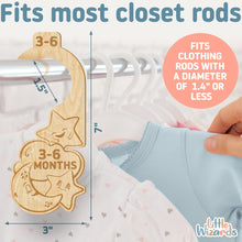 Load image into Gallery viewer, Little Wizard&#39;s 28 Pcs Baby Closet Dividers &amp; Baby Clothes Organizer – Baby Clothes Dividers for Closet – Neutral Hanger Dividers for Baby Closet Organizer Baby Clothes Dividers – Nursery Closet Organizer (DreamCatcher)
