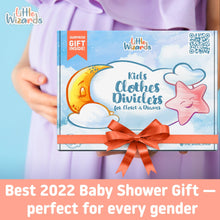 Load image into Gallery viewer, Little Wizard&#39;s 28 Pcs Baby Closet Dividers &amp; Baby Clothes Organizer – Baby Clothes Dividers for Closet – Neutral Hanger Dividers for Baby Closet Organizer Baby Clothes Dividers – Nursery Closet Organizer (DreamCatcher)
