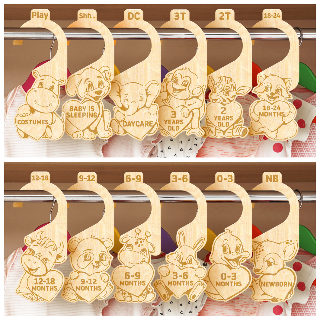 Little Wizard's 28 Pcs Baby Closet Dividers & Baby Clothes Organizer – Baby Clothes Dividers for Closet – Neutral Hanger Dividers for Baby Closet Organizer Baby Clothes Dividers – Nursery Closet Organizer (Animals)