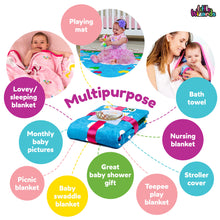 Load image into Gallery viewer, LITTLE WIZARDS - Baby Monthly Milestone Blanket Girl - Baby Milestone Blanket Baby Girl Blanket Newborn Baby Month Blanket - Baby Blankets for Girls
