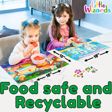 Load image into Gallery viewer, Disposable Placemats for Baby with Stickers Kids Placemats for Dining Table - Disposable Placemats for Kids That Stick - Toddler Placemats for Dining Table - Baby Placemat Plastic Placemats for Kids
