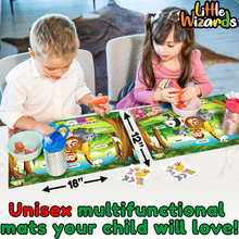 Load image into Gallery viewer, Disposable Placemats for Baby with Stickers - Kids Placemats for Dining Table - Disposable Placemats for Kids That Stick - Toddler Placemats for Dining Table - Baby Placemat Plastic Placemats for Kids
